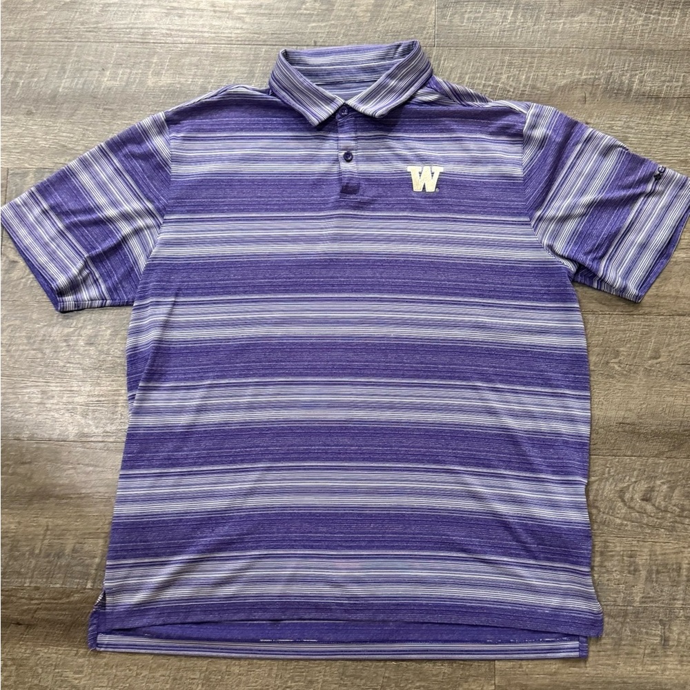 Columbia University of Washington Huskies Purple Striped Men's Polo XL
